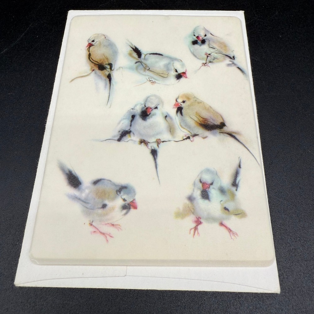 Hallmark Miniature Gallery Vellum Bird Card with‎ Envelope Made in Japan Vintage